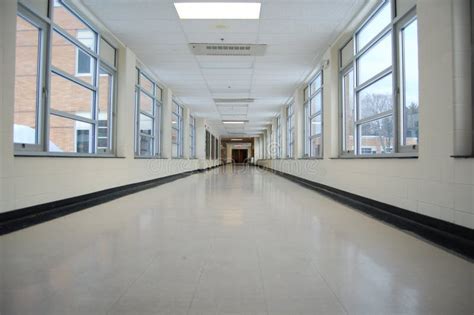 Empty High School Hallway