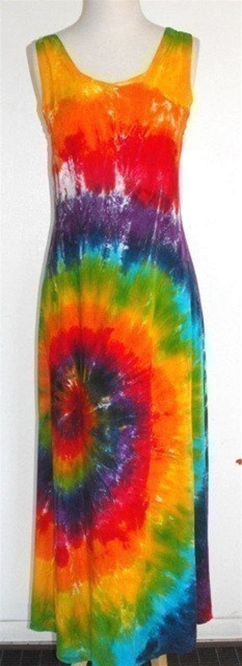 Tie Dye Rainbow Swirl Maxi Dress Etsy