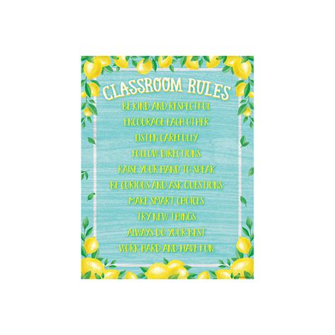 LEMON ZEST CLASSROOM RULES CHART TEACHER CREATED RESOURCES TCR7962