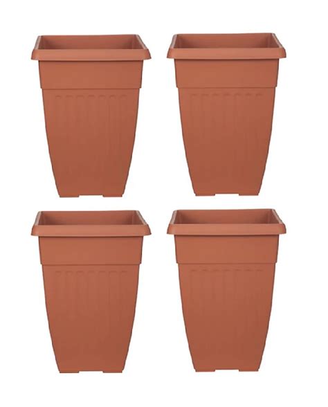 4 X 55cm Tall Athens Plant Pot Flared Garden Plastic Patio Flower