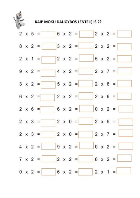 Daugyba iš 2 worksheet in 2022 | Worksheets, Workbook, Videos tutorial