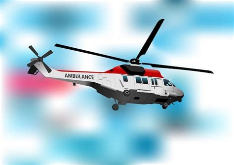 Ambulancia helicóptero vector 3d ilustración Vector Premium