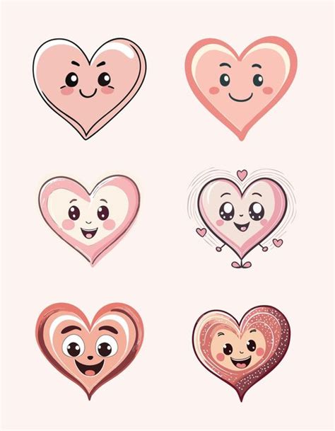 Premium Vector Cute Cartoon Hearts