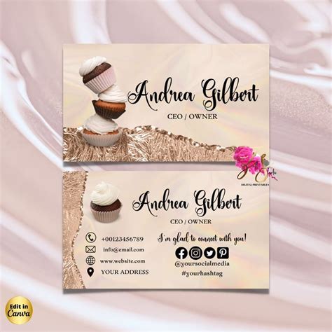 Modern Creative Custom Cake Bakery Business Card Template Diy Business