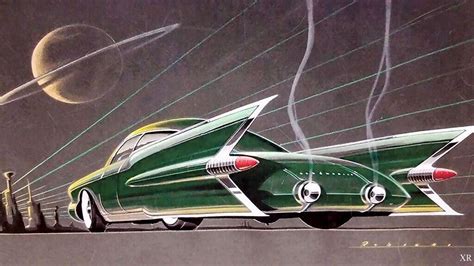 Vintage Concept Car Retro Futurism Arthur Radebaugh Archival Art