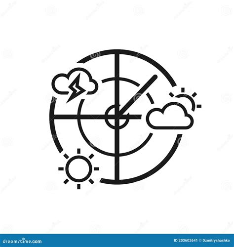 Weather Radar Silhouette Icon Cartoon Vector | CartoonDealer.com #203602641