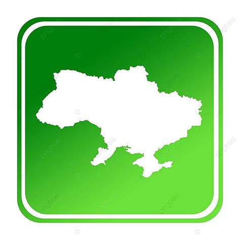 Ukraine Green Map Button Square Cartography Gradient Photo Background ...