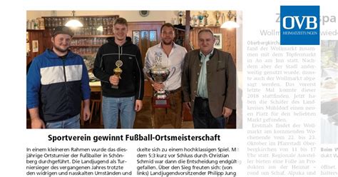 Sportverein Gewinnt Fu Ball Ortsmeisterschaft Ovb Heimatzeitungen