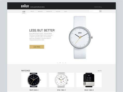 Web design-for Braun watches by kusine on Dribbble