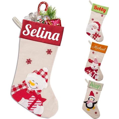 Chaussette De Noel Personnalis Avec Nom Lot De Grande Chaussettes