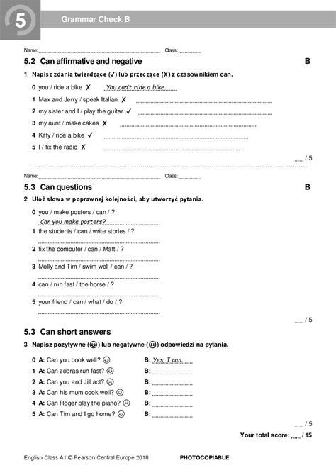 English Class A1 Unit 5 Margaret Wiegel Jul 2023