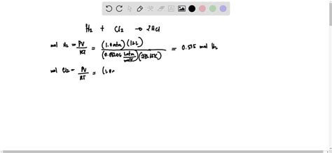 SOLVED: Calculate the mass in grams of hydrogen chloride, HCl produced when 12 L of molecular ...