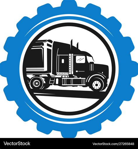 Gear Logo Design And Truck Repair Royalty Free Vector Image