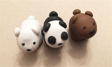 We Bare Bears Grizzly Panda Ice Bear Clay Charms Via Makerheart