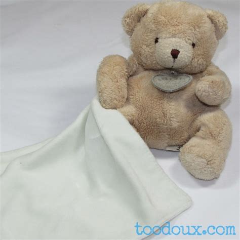 Ours Baby Nat Doudou Beige Et Blanc Toodoux