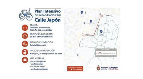 Calle Japón inicia rehabilitación vial en el sector de La Carolina