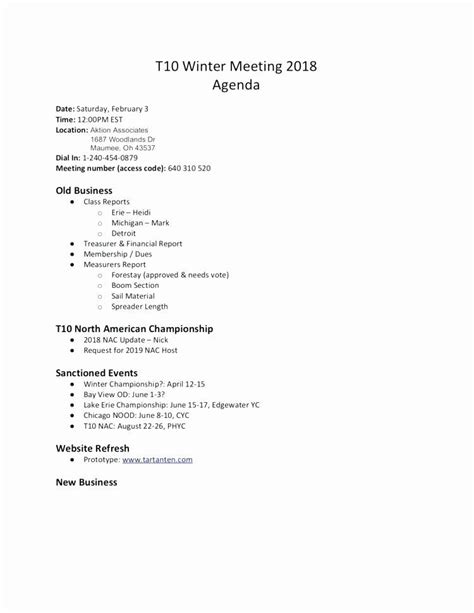 Team Meeting Agenda Meeting Agenda Template Board Meeting Business