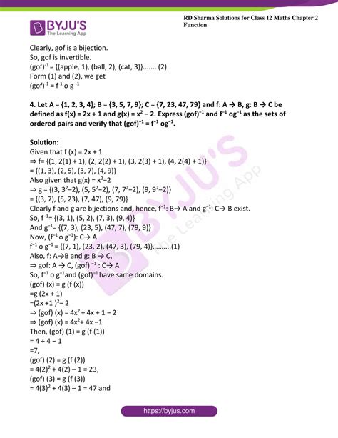 Rd Sharma Solutions For Class Maths Exercise Chapter Function