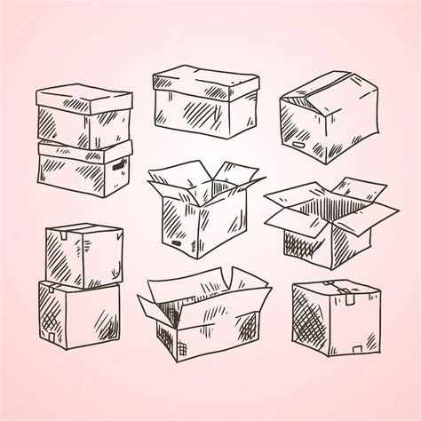 premium vector hand drawing  boxes vector