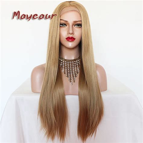 Buy Maycaur Plain Golden Color Long Straight Hair