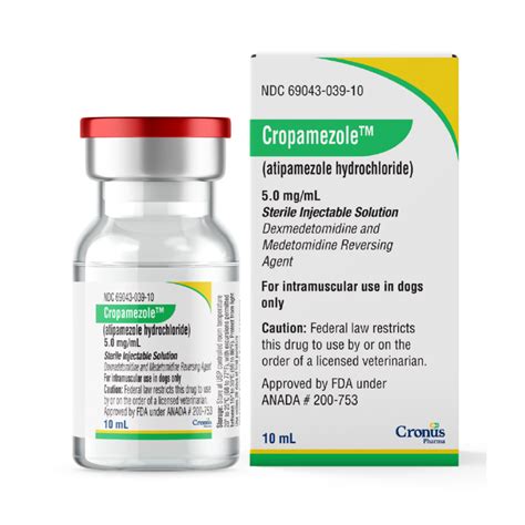 Cropamezole Injection Atipamezole Hydrochloride Cronus Pharma