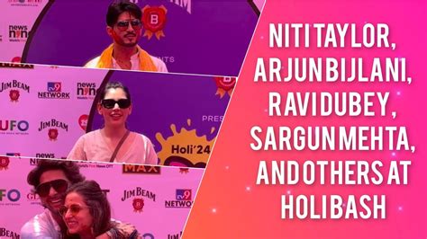 Celebrity Holi Party Niti Taylor Ravi Dubey Sargun Mehta Arjun Bijlani Nia Sharma And