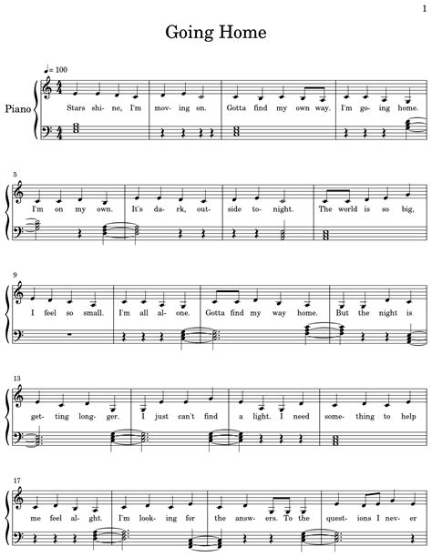 Going Home - Sheet music for Piano