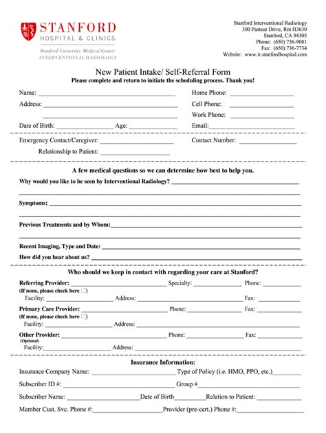 Self Referral Form Fill Out Sign Online DocHub