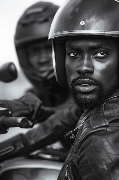 Retrato De Modelo Usando Capacete De Motocicleta Imagem Gerada IA