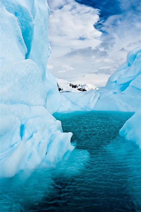 Blue Iceberg Lagoon in Antarctica