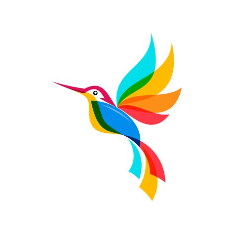 resumen colorido colibrí colibri pájaro logo línea contorno monoline