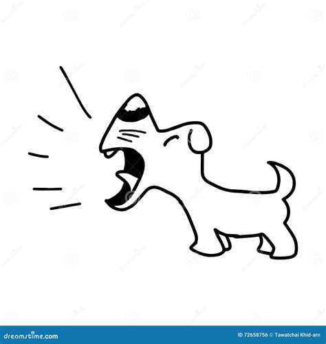 Illustration Vector Hand Draw Doodles Of Barking Dog On Stock Vector