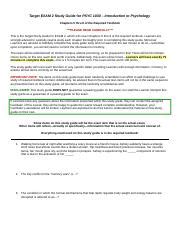 Target EXAM 2 Study Guide For PSYC 1030 SUMMER 2021 Docx Target EXAM