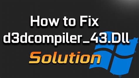 How To Fix D Dcompiler Dll Missing Error Windows Gta V Youtube