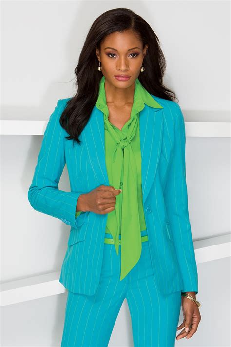 Pinstripe Suit Blazer Coordinated Suiting Separates For Women In New