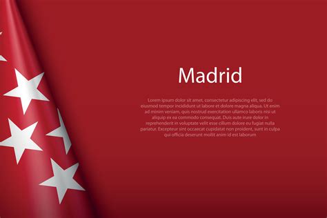 flag Madrid, community of Spain, isolated on background with copyspace ...