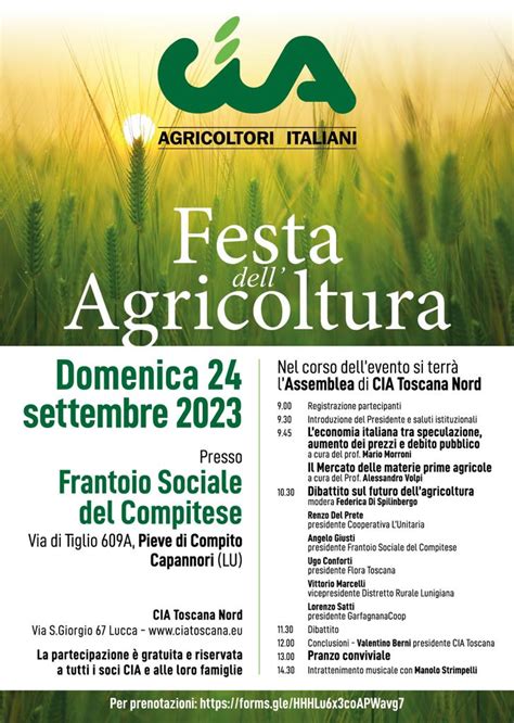 La Festa Dell Agricoltura Di Cia Toscana Nord Domenica 24 Settembre 2023