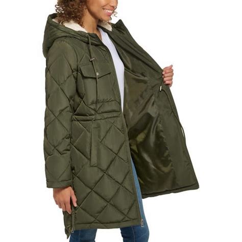 Levis Jackets And Coats Nwt Levis Quilted Parka Jacket With Plush Hood Army Green Poshmark