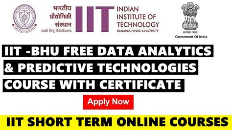 Iit Bhu Free Online Courses With Free Certificate Iit Short Course On