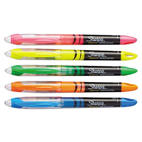 Sharpie 24555 Accent Liquid Assorted 5 Color Chisel Tip Pen Style