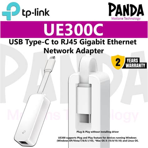 Tp Link Usb Type C To Rj45 Gigabit Ethernet Network Adapter Ue300c Lazada