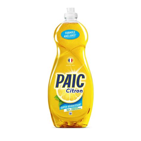 Liquide vaisselle main concentré Paic citron jaune Flacon 750 ml pas