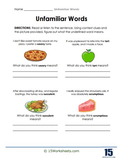 Unfamiliar Words Worksheets 15