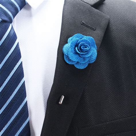 2020 Lily Lapel Flower Camellia Handmade Boutonniere Brooch Pin Mens