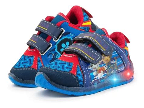 Tenis Luces Paw Patrol Patrulla Canina Ni O Velcro Env O Gratis