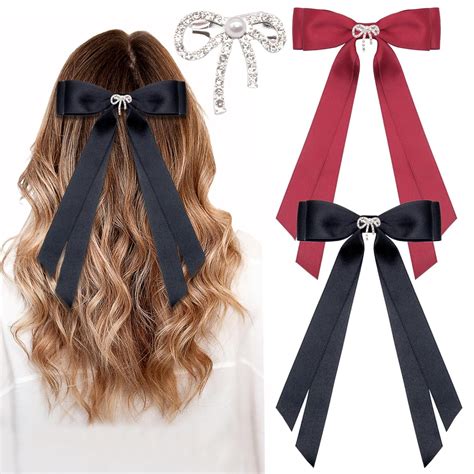 Amazon Xiwimisid Bow Hair Clips For Women And Girls Silky Satin