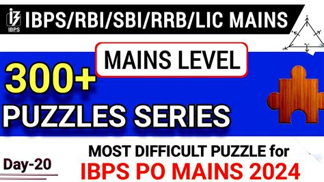 Very Very Difficult Mains Level Puzzle For IBPS PO Mains 2024 300