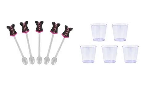 Mini Colheres Copinhos Chá De Lingerie pink preto MercadoLivre