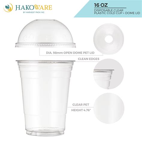 16 Oz Clear Pet Cold Cups — Hakoware By Harvest Pack Inc