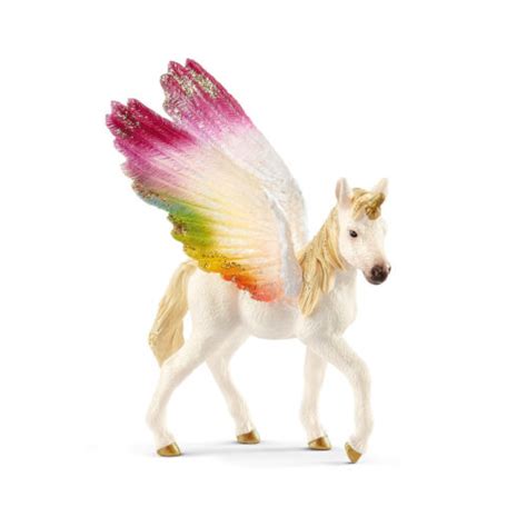 Schleich BAYALA Elfen Einhorn Pegasus Fohlen Stute Regenbogen Glitzer